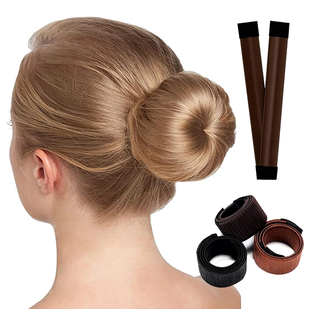 French Donuts Headband for Woman Fashion Hair Circle Bun Maker Tools Headwear Magic DIY Hair Accessories for Wedding Party