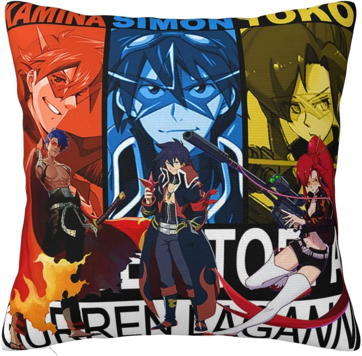 Gurren Lagann Throw Pillow Covers Pillowcases Square Anime Decorative Covers Cushion 18