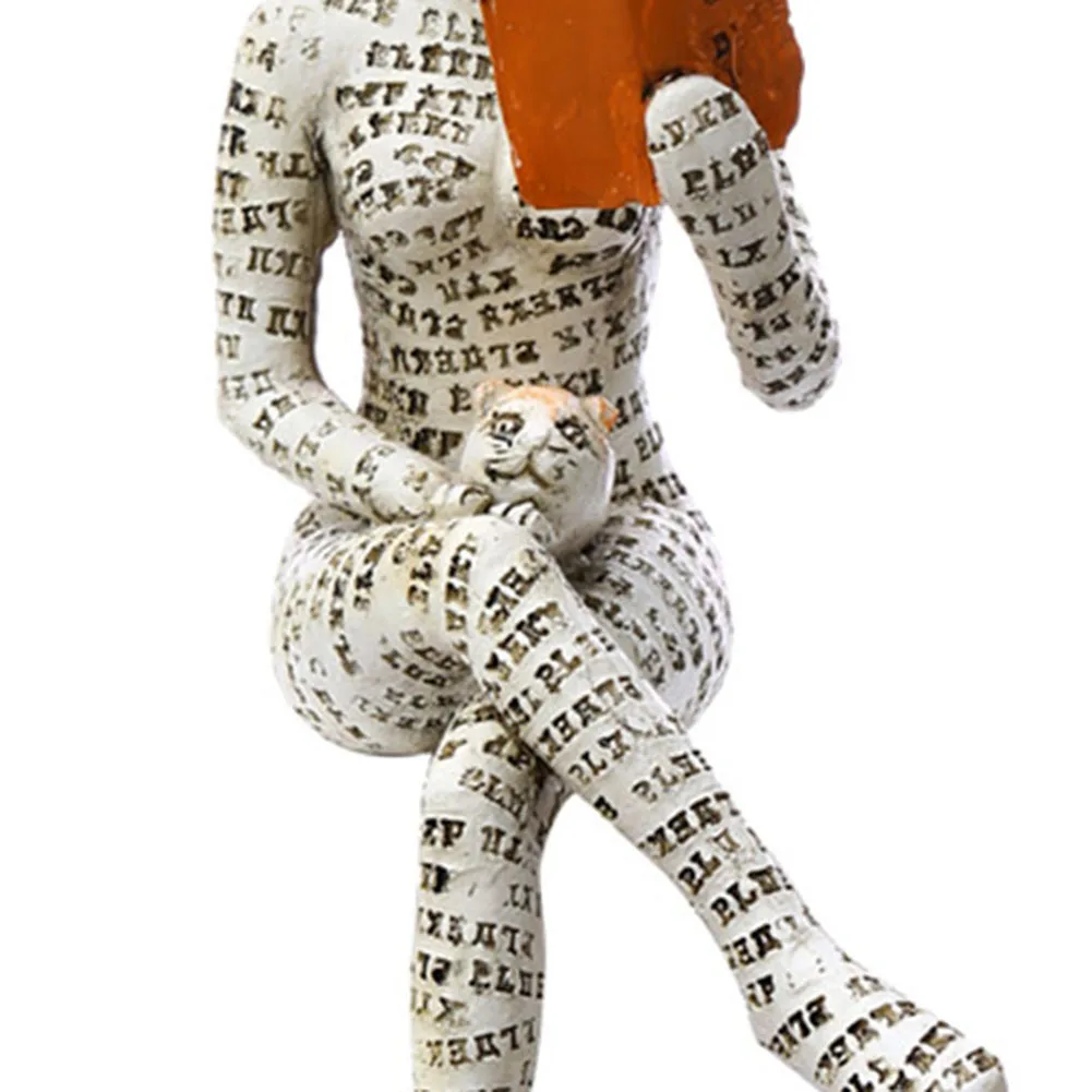 قراءة امرأة تمثال الراتنج المنحوتات الحرفية غرفة المنزل مكتب الحلي الديكور