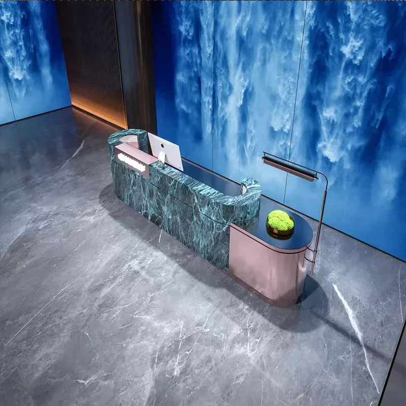 

44Beauty salon checkout page Company office, light luxury high-end hotel reception desk Industrial style bar table counter