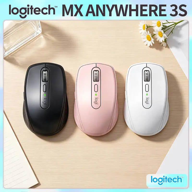 Logitech MX Anywhere 3S Office Mouse - 8000 DPI, MagSpeed Scroll, Silent Click, USB-C Quick Charge for Home Office