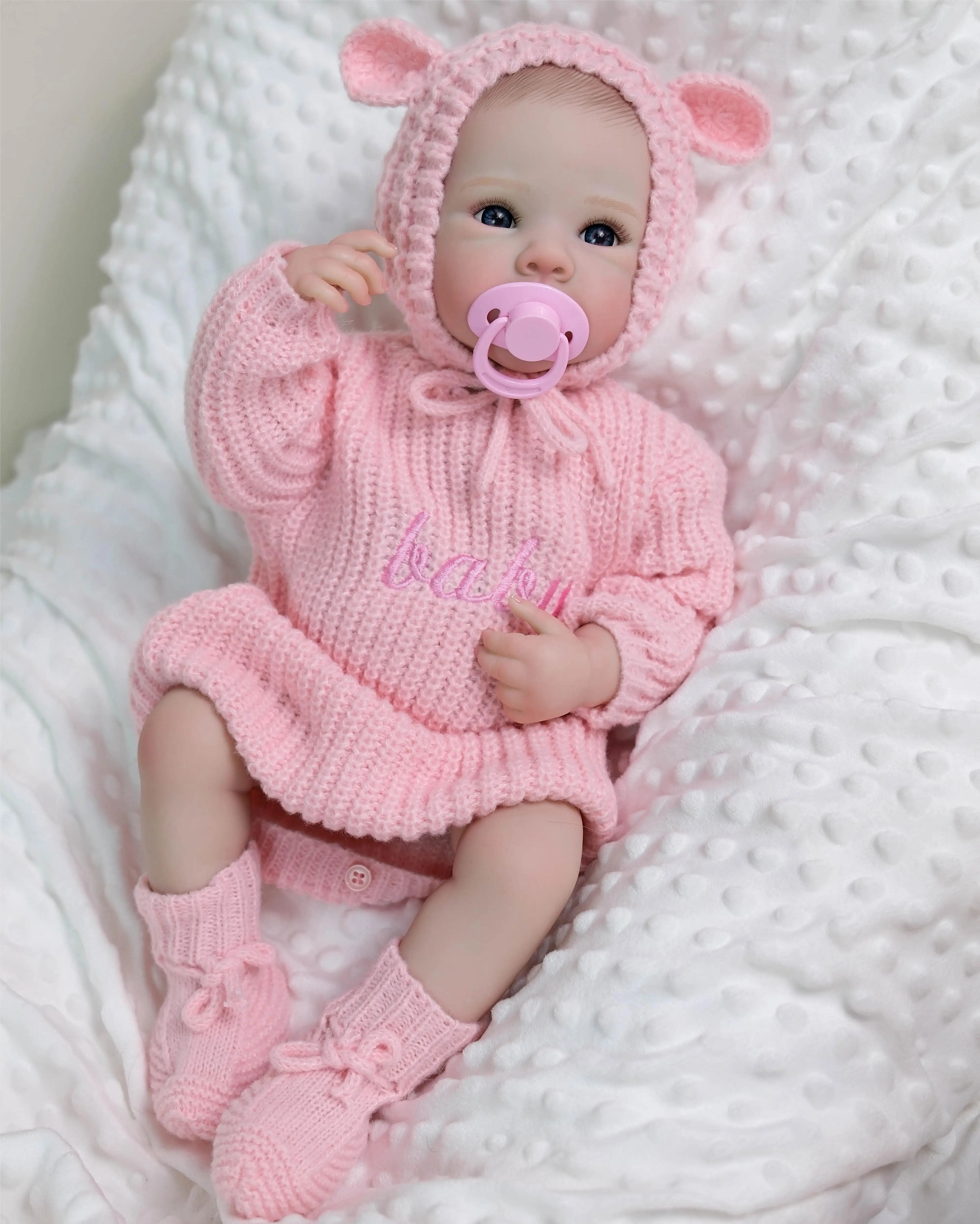 NPK 18inch Full Body Newborn Baby Reborn Doll Bettie Lifelike Cuddly Baby Multiple Layers Painting 3D Skin with Visible Veins