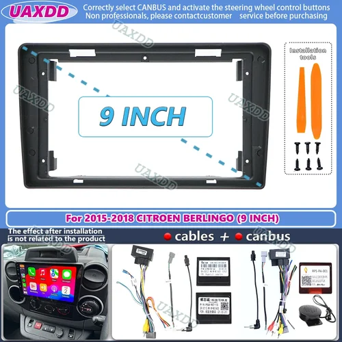 Para 2015-2018 CITROEN BERLINGO PEUGEOT PARTNER 9 pulgadas radio estéreo de coche marco Android panel adaptador de arnés de cables decodificador canbus