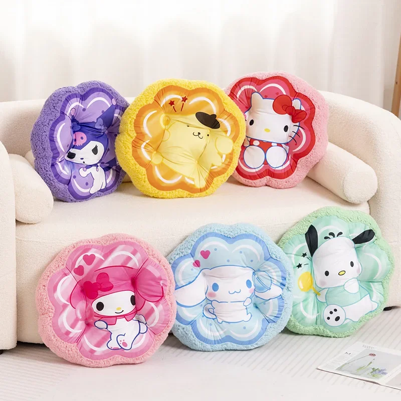 42Cm Sanrio Cartoon Sitting Cushion Roundness Hello Kitty Thickened Comfortable Back Cushion Chair Sofa Bed Home Decor Gifts