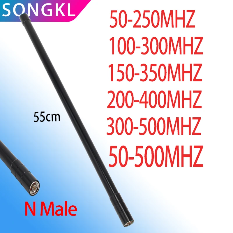 

50-500MHZ Fiberglass antenna N male 50-250MHZ 100-500MHZ 150-350MHZ 200-400MHZ 300-500MHZ UAV jammer module antenna high power