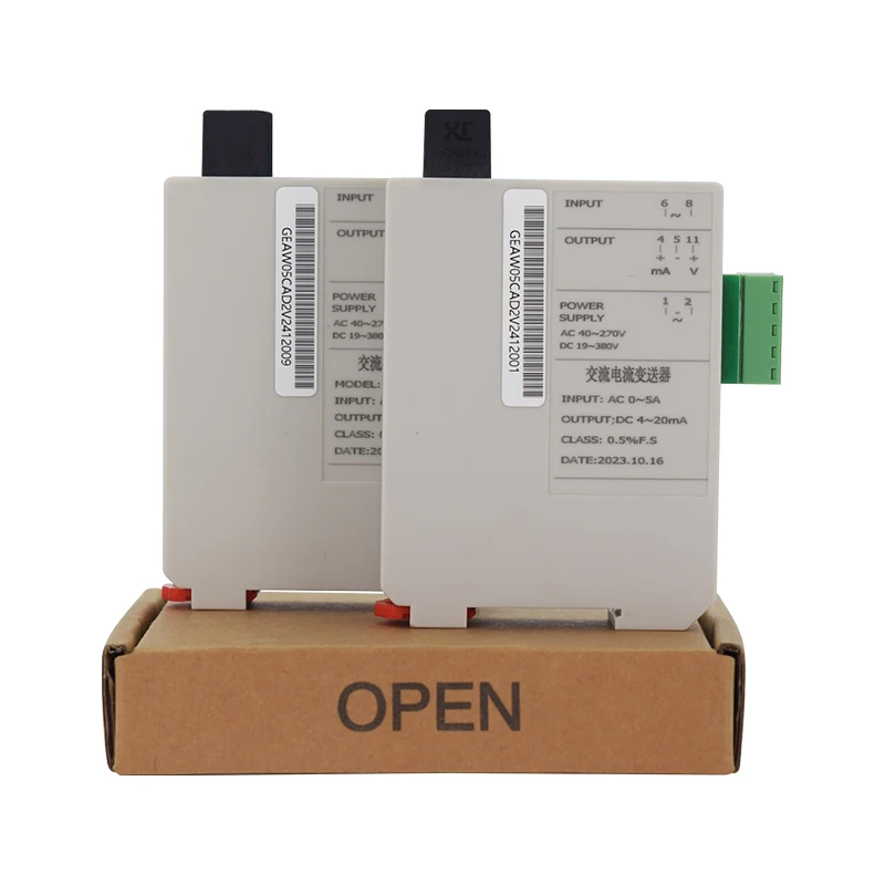 AC/DC Current Transmitter Sensor analog Output AC 0-5A Input 4-20mA 0-10V Output current sensor transducer  Voltage Transducer