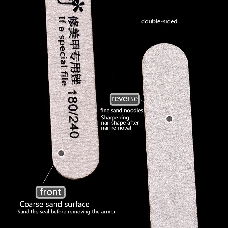 

【WHB43】10Pcs Nail File Wooden Nail Art Sanding Buffer 120/180/240 Sandpaper UV Gel Polisher Manicure Pedicure Nails Tool