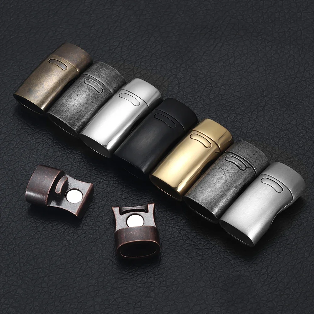 Stainless Steel Magnetic Clasp Hole 10*5mm 11*6mm Leather Cord Clasps Magnet Lace Buckle for Bracelet DIY Jewelry Making