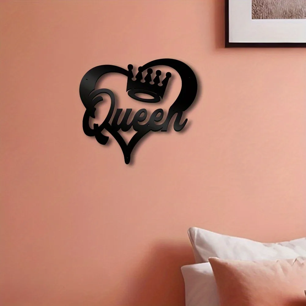 Vintage Crown Metal Wall Art Iron Queen Decor Easy to Hang for Bedroom Women