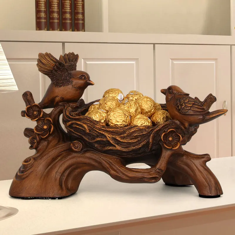 Creative key storage box candy remote control storage ornament entrance shoe cabinet decoration magpie nest retro