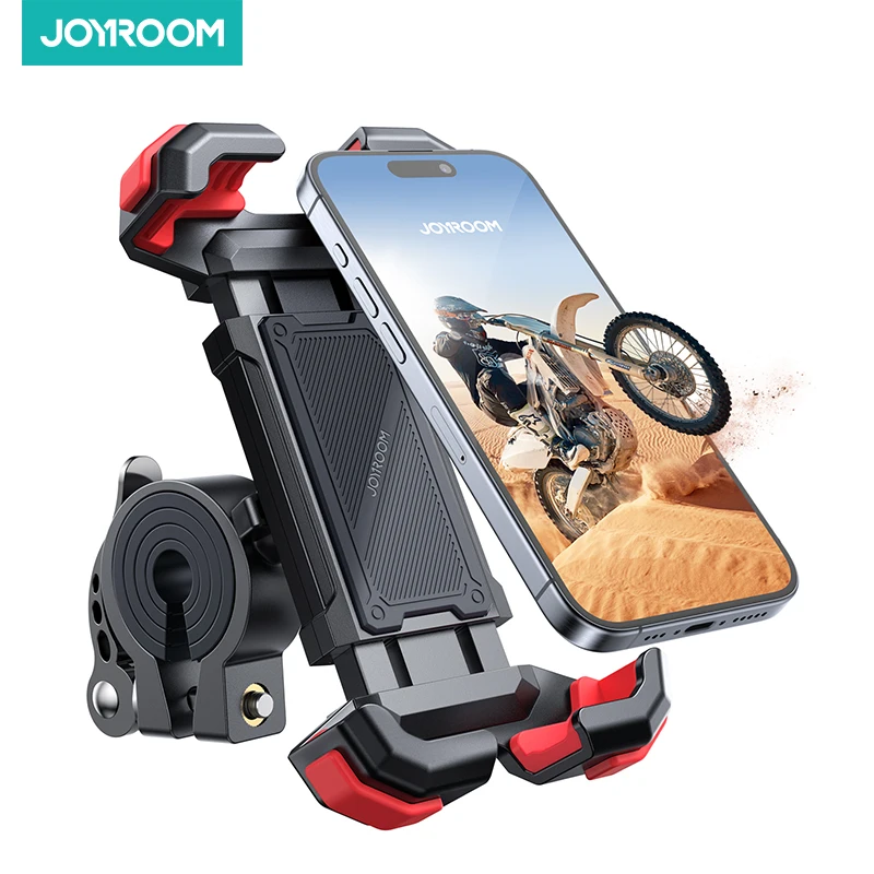 JOYROOM Motorcycle Phone Holder 360°Rotation Bike Phone Mount For Handlebar Ultra-Stable Super Security Lock For 4.7-7\