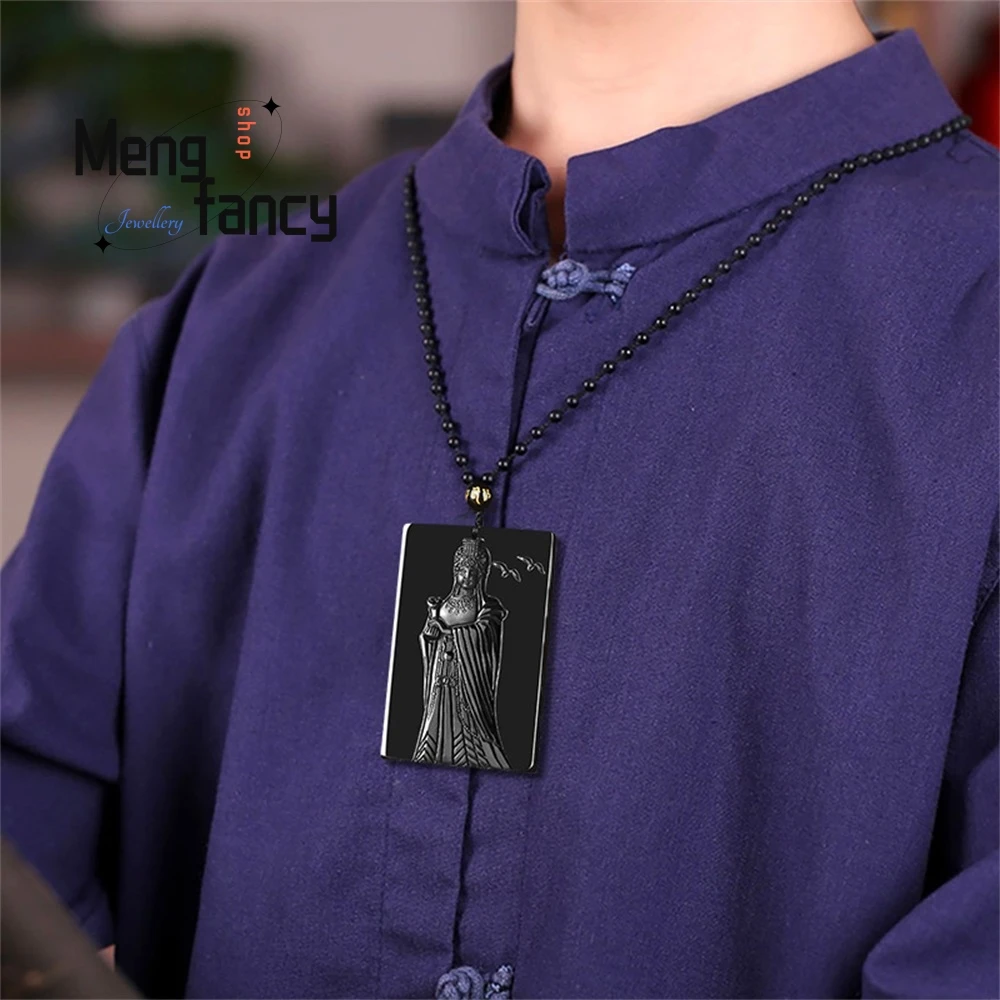 حقيقية الطبيعية السلع اليشم Mocui مازو قلادة من اليشم الجليد للرجال والنساء لحماية السلام اليشم قلادة فاخرة غرامة مجوهرات #4