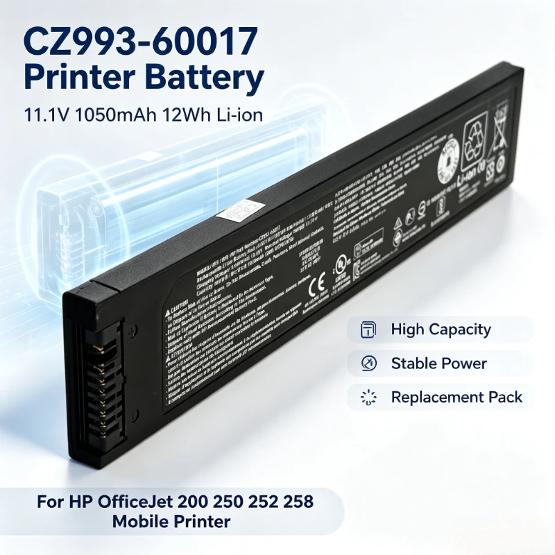 CZ993-60017 M9L89A Printer Battery For HP OfficeJet 200 250 252 258 Mobile Printer 11.1V 1050mAh 12Wh Li-ion Battery