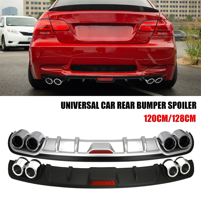 Universal Rear Bumper Spoiler Diffuser Rear Lip Rear Spoiler ABS Spoiler Canard 120-128CM For BMW E46 E60 E90 G30 Ford Focus 2