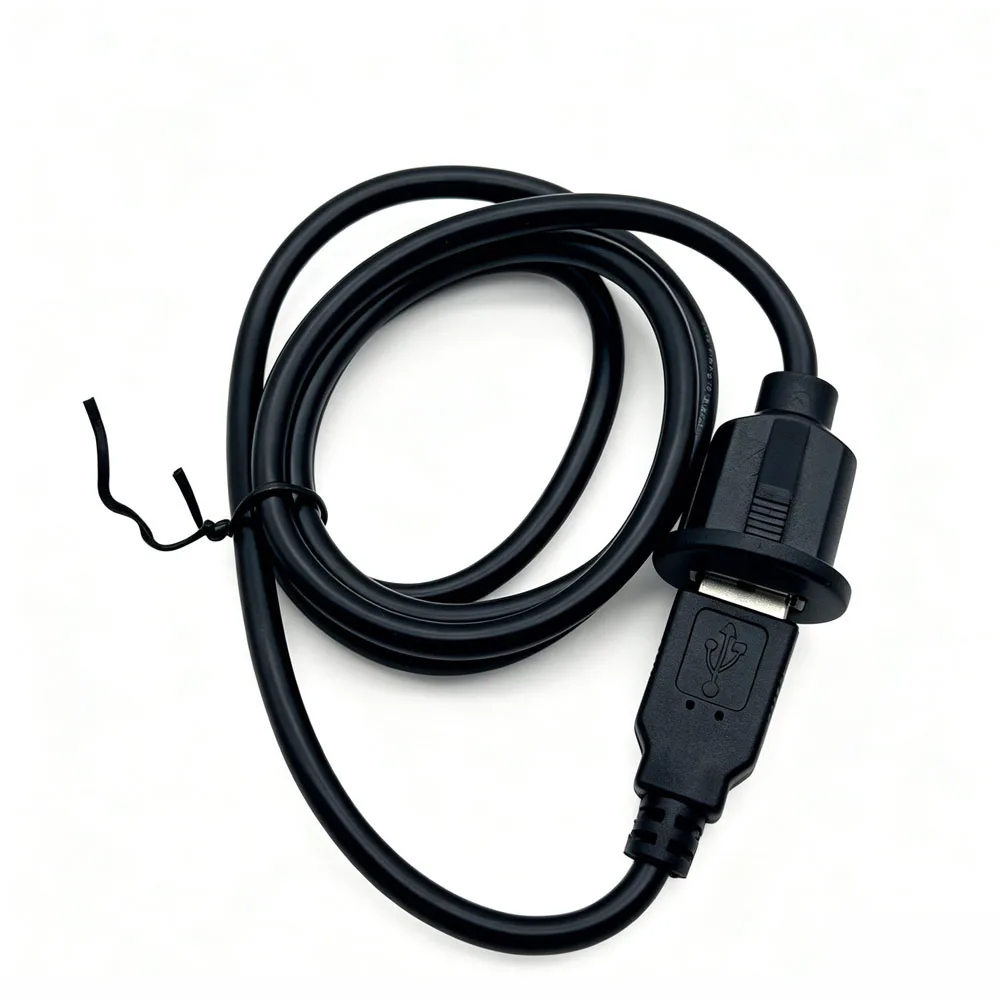 1M Car Dashboard Flush Mount Line USB 2.0 Port Panel Extension Cable Male to Female Socket Excellent Plastic Adapter