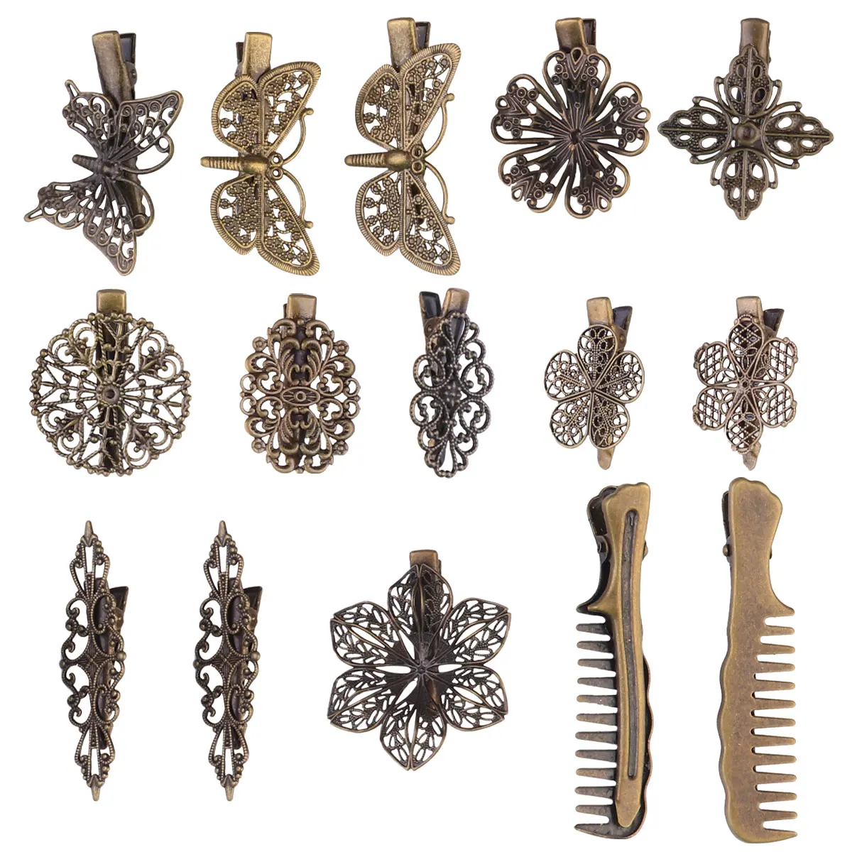 

15 Pcs Vintage Duckbill Hairpins Elegant Women Barrettes Lovely Clips for Styling Durable Bobby Pins Girls Hair Accessories