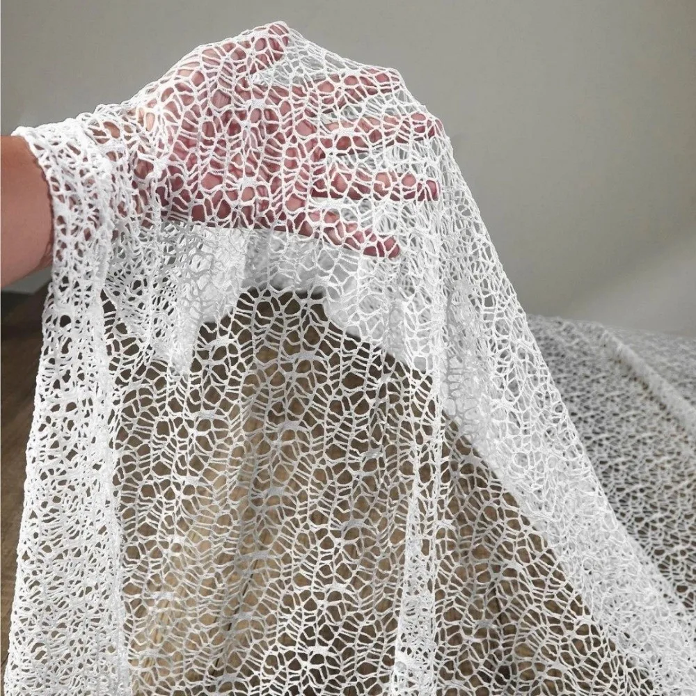 New Irregular Hollow Mesh Gauze DIY Winding Texture Sewing Fabric Soft Plain Designer Cloth Clothing Decorative