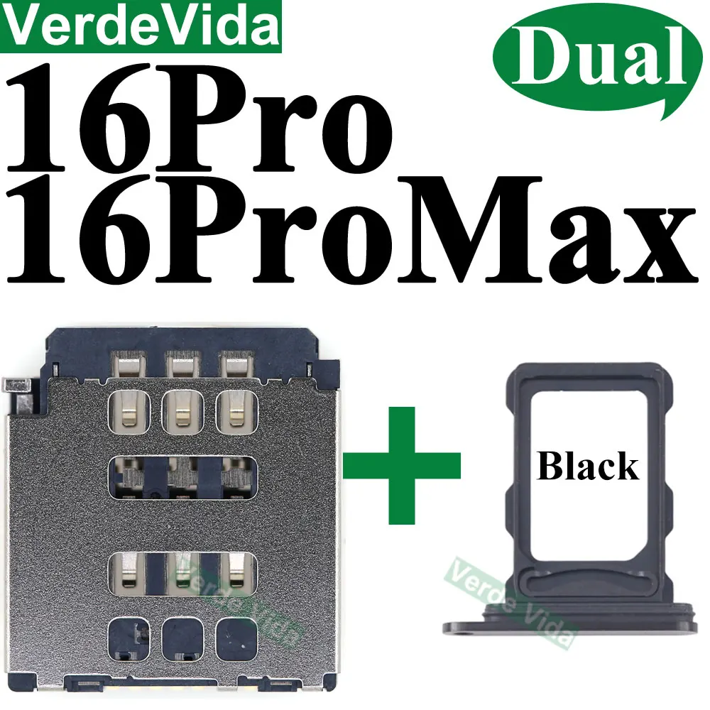1Set Dual Sim Card Reader Connector Flex Cable Tray Slot Holder Adapter for iPhone 11 12 13 16 Pro Max 14 15 Plus Sim Card Tray image 2