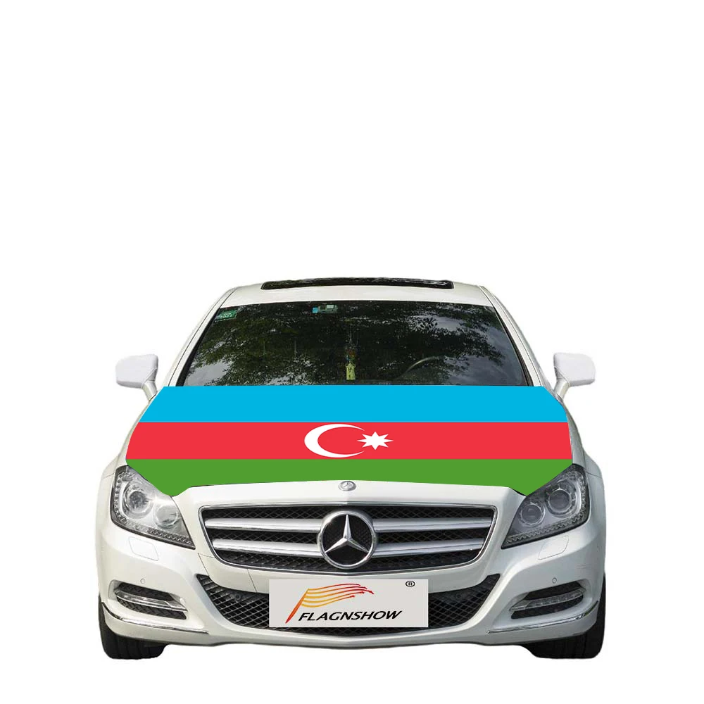 Flagnshow Free Size Four-way stretch fabric Azerbaijan Flags Car Cover