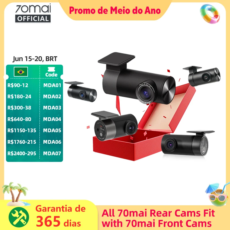 70mai câmera traseira rc06 rc12 rc14 rc22 rc24 rc41 interior cam fc02 para 70mai traço cam gravação de canal duplo gravação de estacionamento