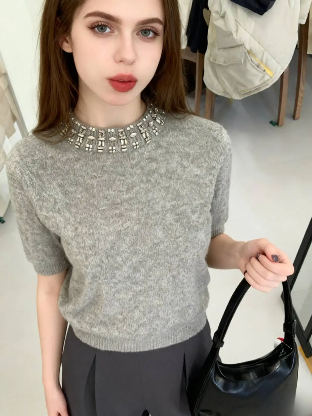 Sweaters Jumpers Pullovers Womens Women Knitted Suit Autumn Clothing Woman Business Look Concert Festival Daily Alternative Rock view 2