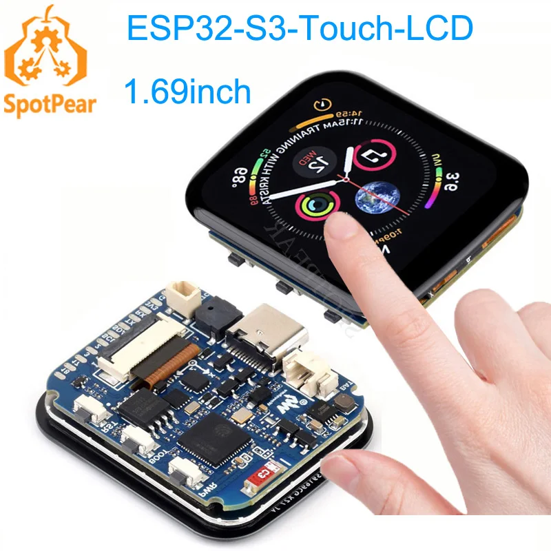 ESP32-S3 1,69-calowy ekran dotykowy LCD Okrągły wyświetlacz WiFi Bluetooth z czujnikiem żyroskopowym QST QMI8658C