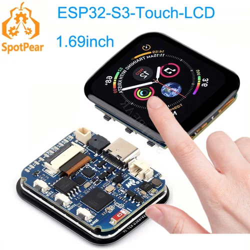Imagen 1 del producto ESP32-S3 pantalla táctil LCD de 1,69 pulgadas pantalla redonda WiFi Bluetooth con Sensor giroscópico de actitud QST QMI8658C