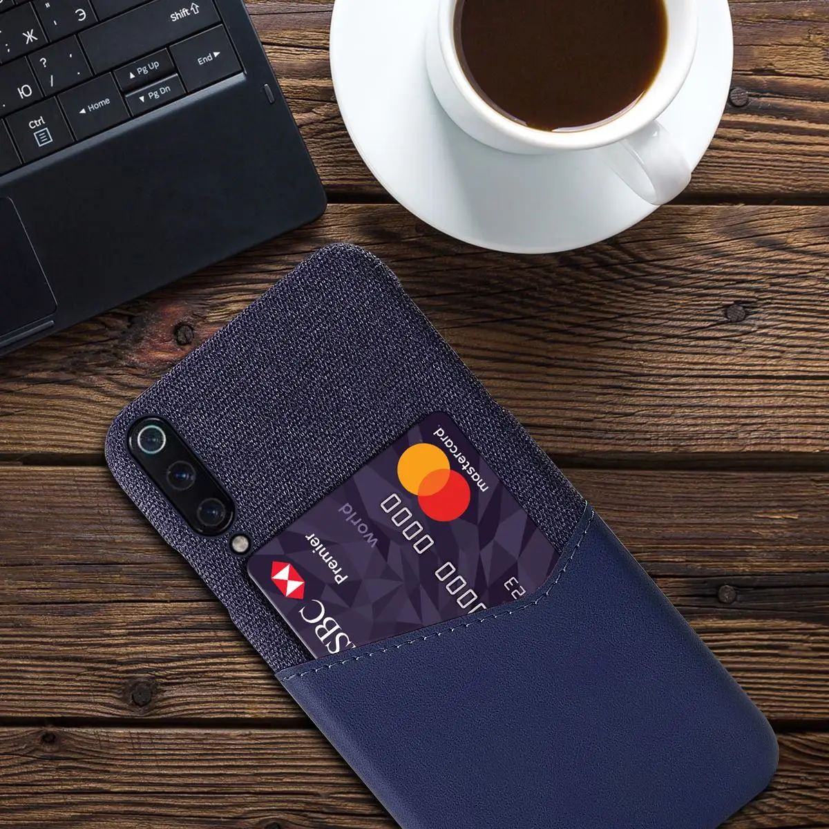 For Xiaomi Mi 9 Mi 9 SE Case PU Leather Card Slot Fabric Cloth Splicing Slim PC Hard Cover For Xiaomi Mi9 Lite Mi 9T Mi A3 Case