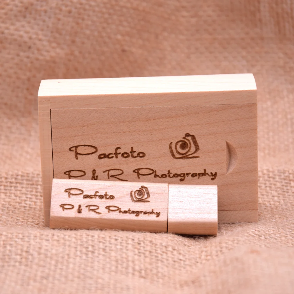 Scatola di legno LOGO personale Pendrive ad alta velocità 4GB 8GB 16GB 32GB 64GB 128GB Usb Flash Drive U disco Memory Stick regalo di nozze