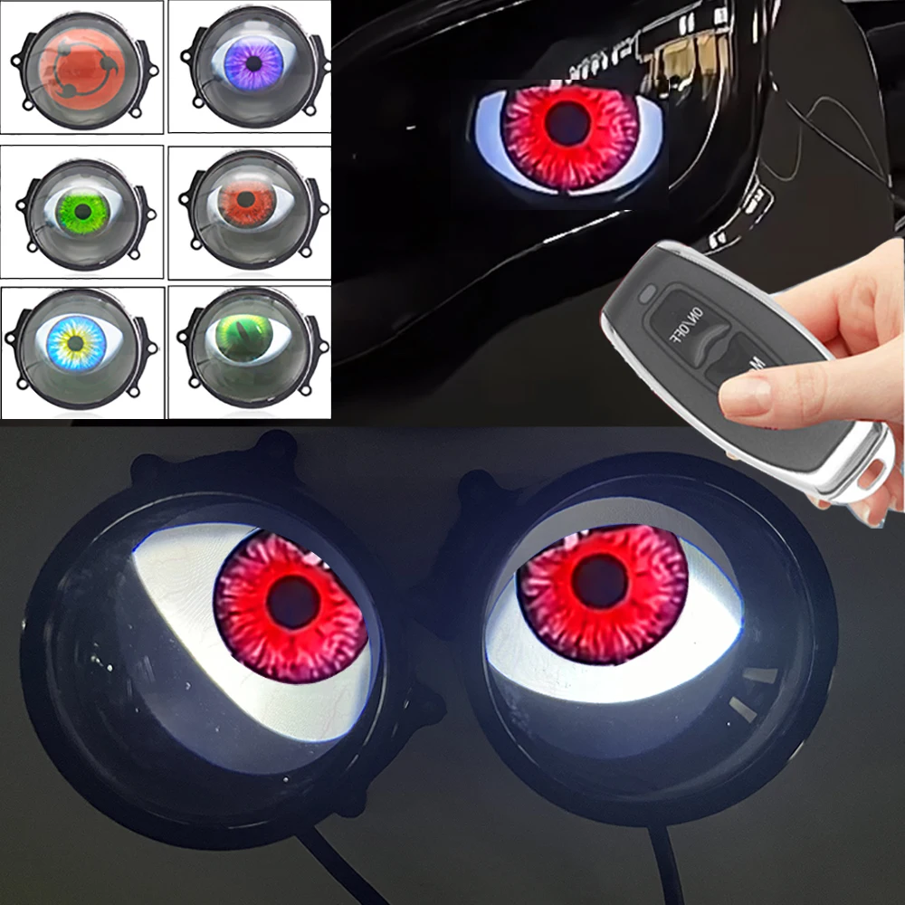 Car Daytime Running Light,3 Inch LED Devil Eye Headlight Accessories with remote control control 12V Volta Retrofit Conversion K