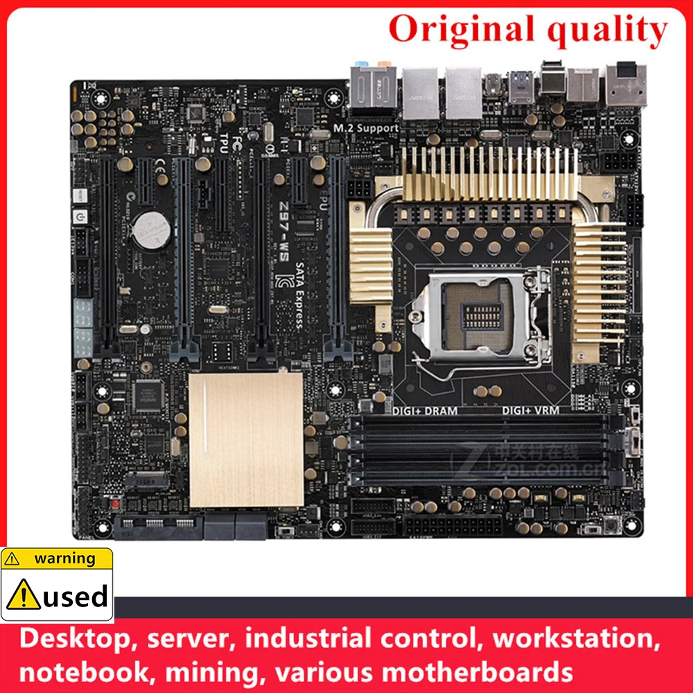 For Z97-WS Motherboards LGA 1150 DDR3 32GB ATX Intel Z97 Overclocking Desktop Mainboard SATA III USB3.0