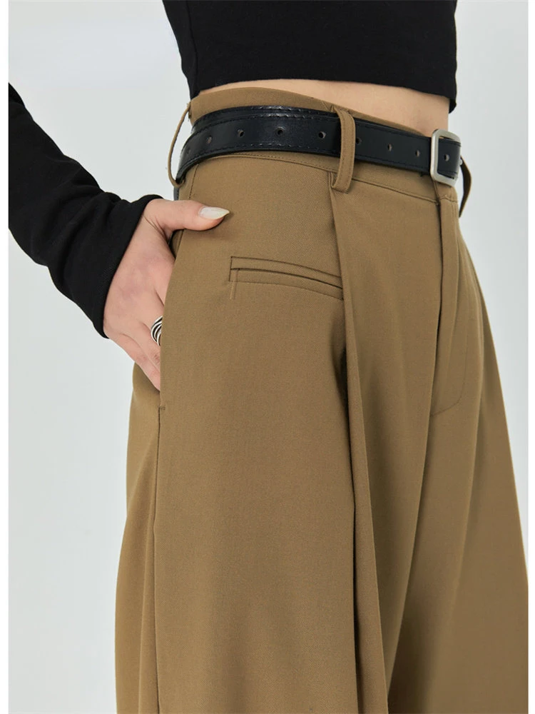 

High Waisted Suits Pants Women 2023 Korean Fashion Solid Wide Leg Pants Office Ladies Casual Full Length Y2k Pants