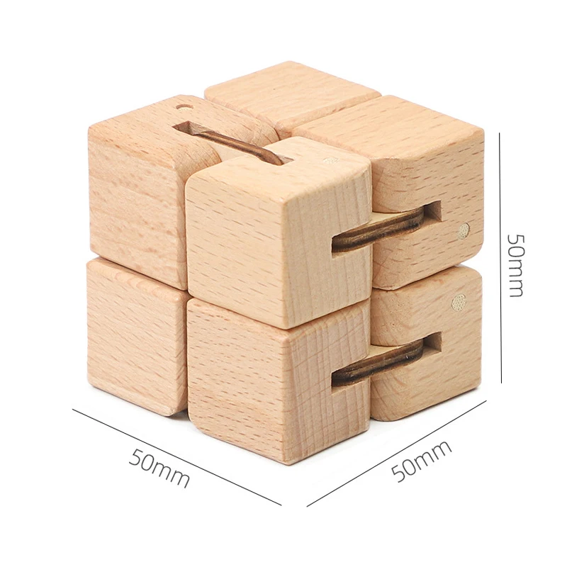 Cubo infinito in legno EDC Giocattoli a mano per autismo Anti-ansia e sollievo dallo stress Giocattoli agitati Bambini Adulti Roba fresca Gadget