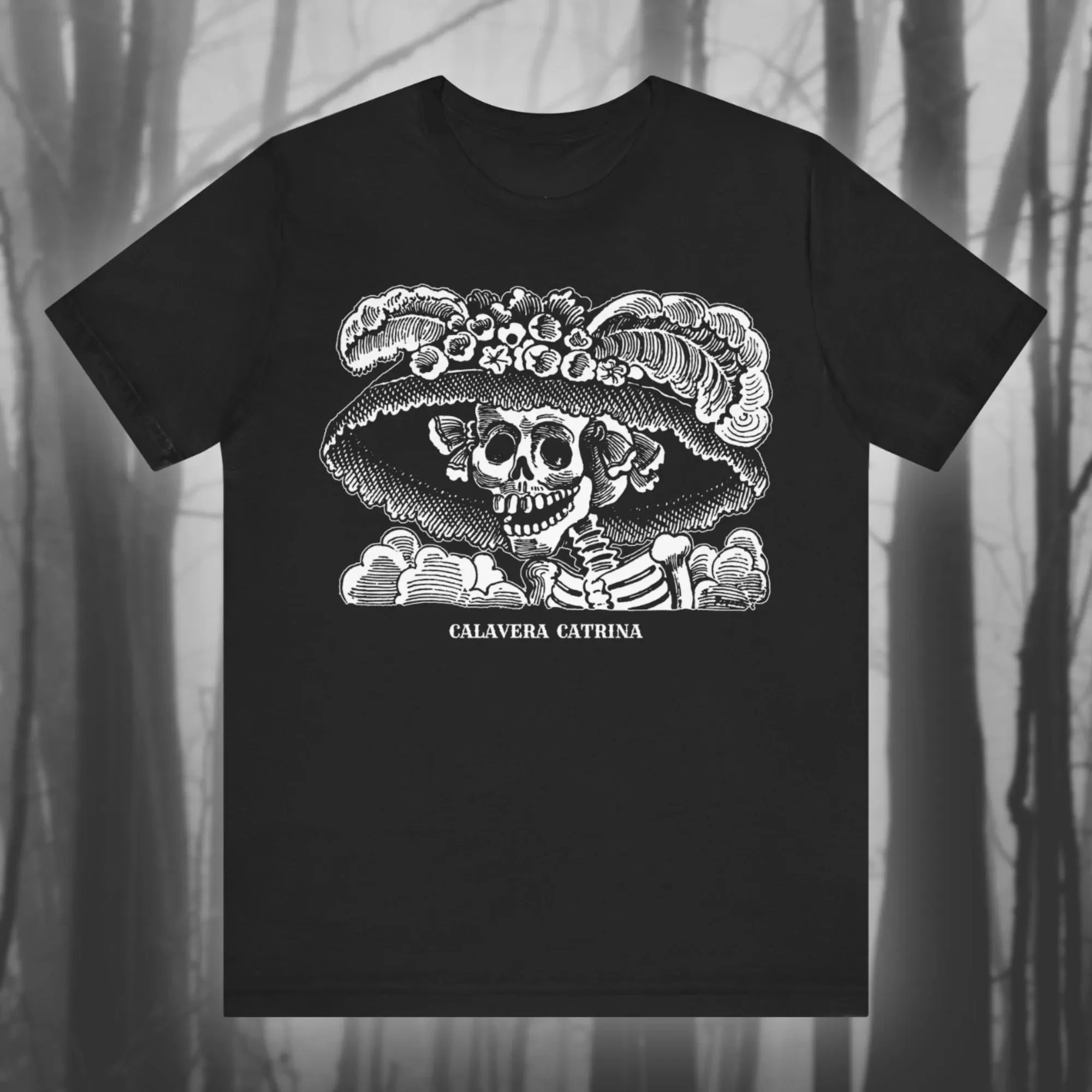 قميص La Calavera Catrina Jose Guadalupe Posada قميص التراث المكسيكي تي شيرت عتيق الفن الشعبي الإسباني للجنسين جيرسي بأكمام قصيرة