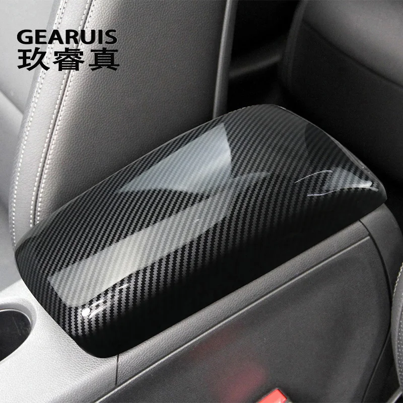 Carbon fiber Car Center Console Tidying Armrest Box Panel Cover Stickers For Mercedes Benz A B GLA CLA Class W176 X156 C117 W246