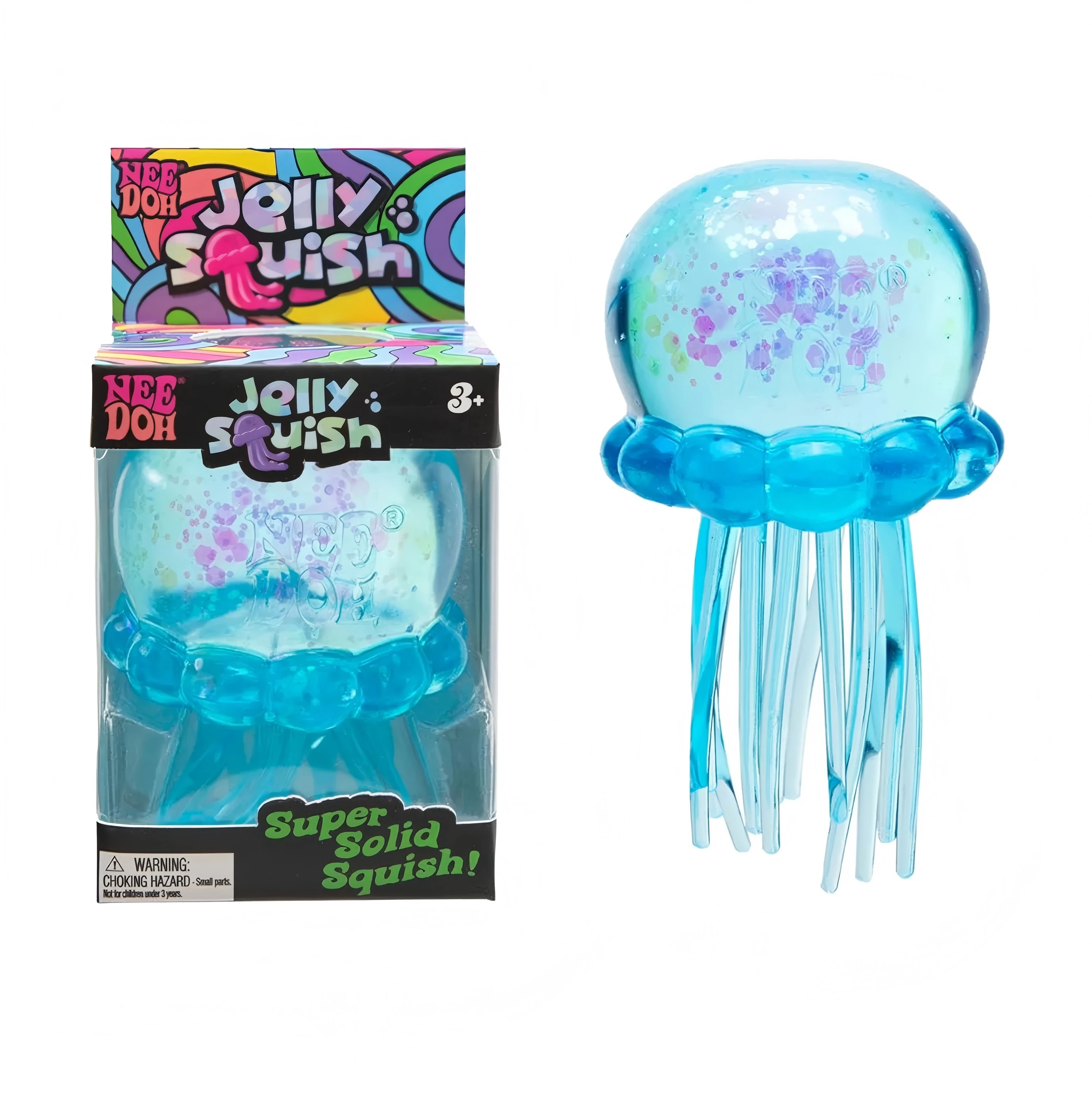 Schylling Nee Doh Jellyfish & Cube Squish Toy, Soft Jelly Squeeze Stress Relief Fidget Toy, Sensory NeeDoh for Kids & Adults image 3
