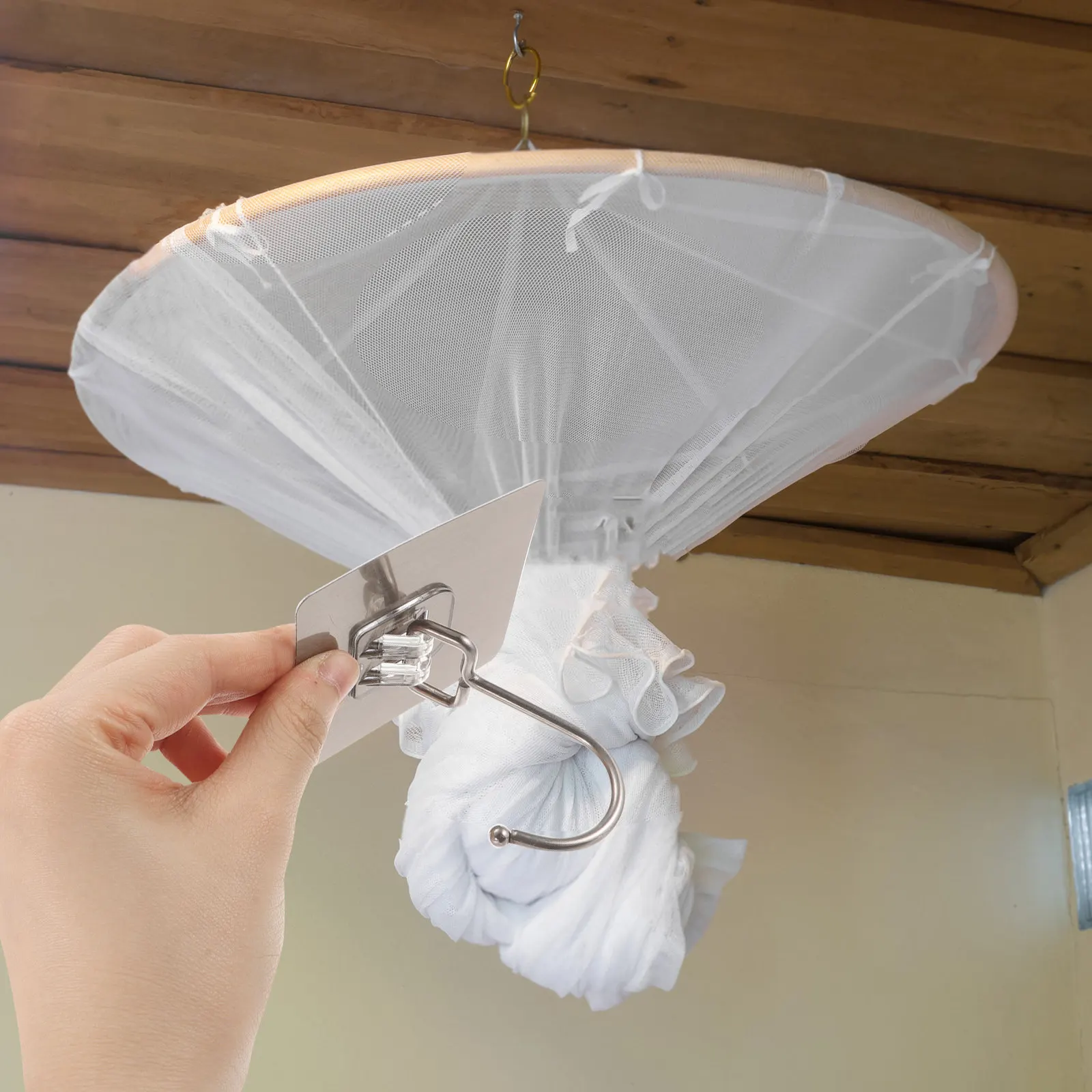 5Pcs Bed Canopy Hook Sticky Ceiling Dome Canopy Hanger Strong Adhesive Heavy Duty for Bedroom Romantic Decor Bedding Accessories