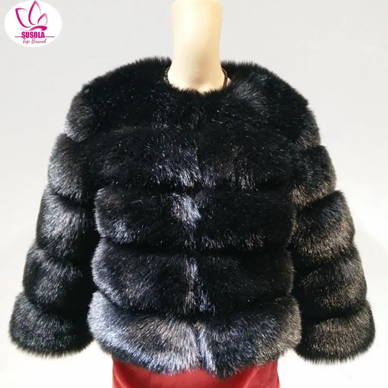 

S-4XL Mink Coats Women Lady Winter Top Trend Pink FAUX Fur Coat Elegant Thick Warm Outerwear Fake Fur Jacket Chaquetas Mujer