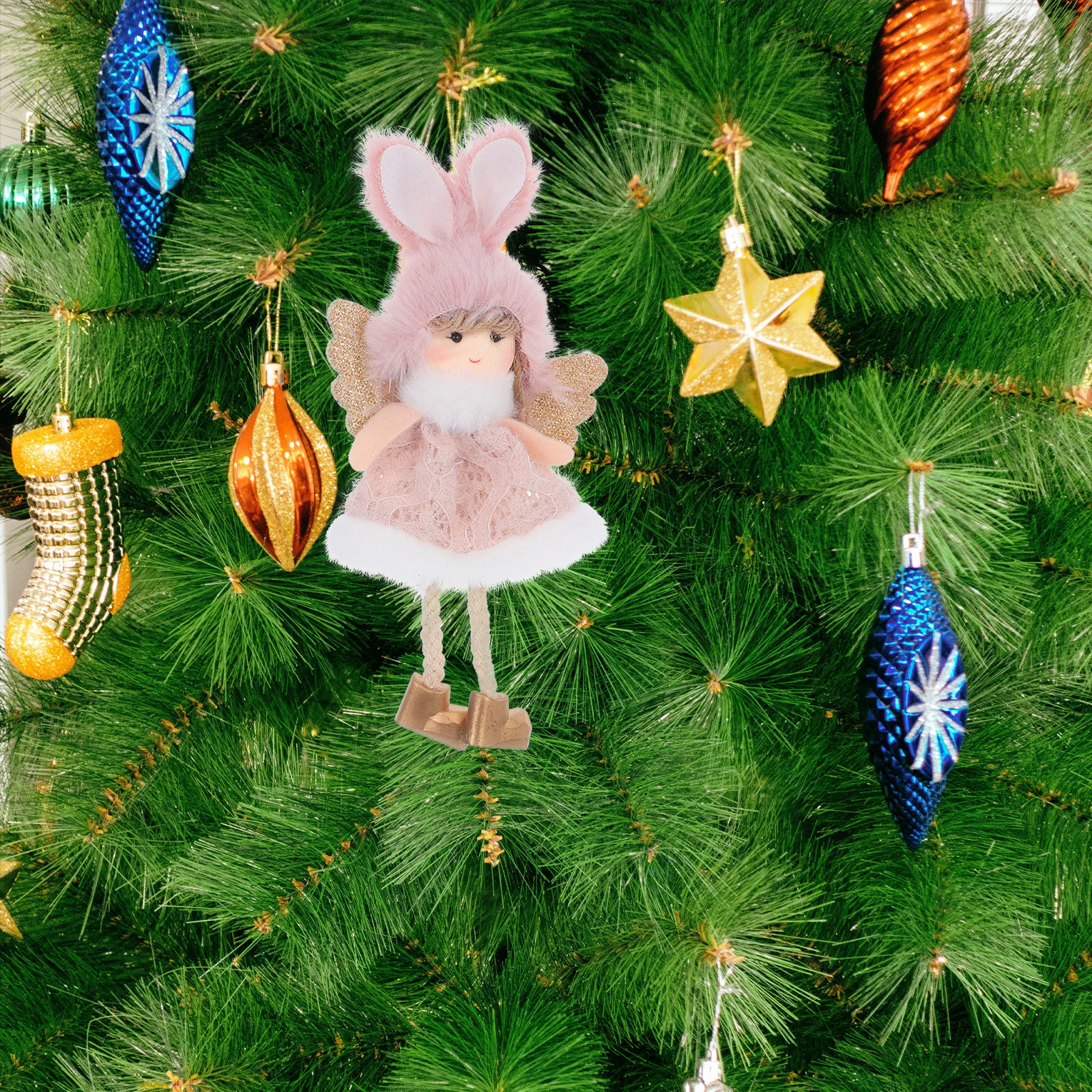 

2Pcs Christmas Angel Hanging Decorations Elegant Christmas Tree Ornaments Holiday Hanging Pendant Home Party Decoration