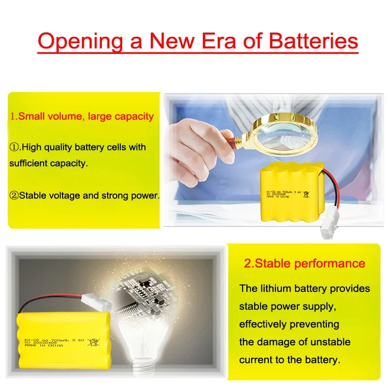 جديد 9.6 فولت 700 مللي أمبير بطارية NiCD للتحكم عن بعد Rc سيارات الدبابات الروبوتات قارب السفينة اللعب البنادق AA 9.6 فولت بطارية قابلة للشحن