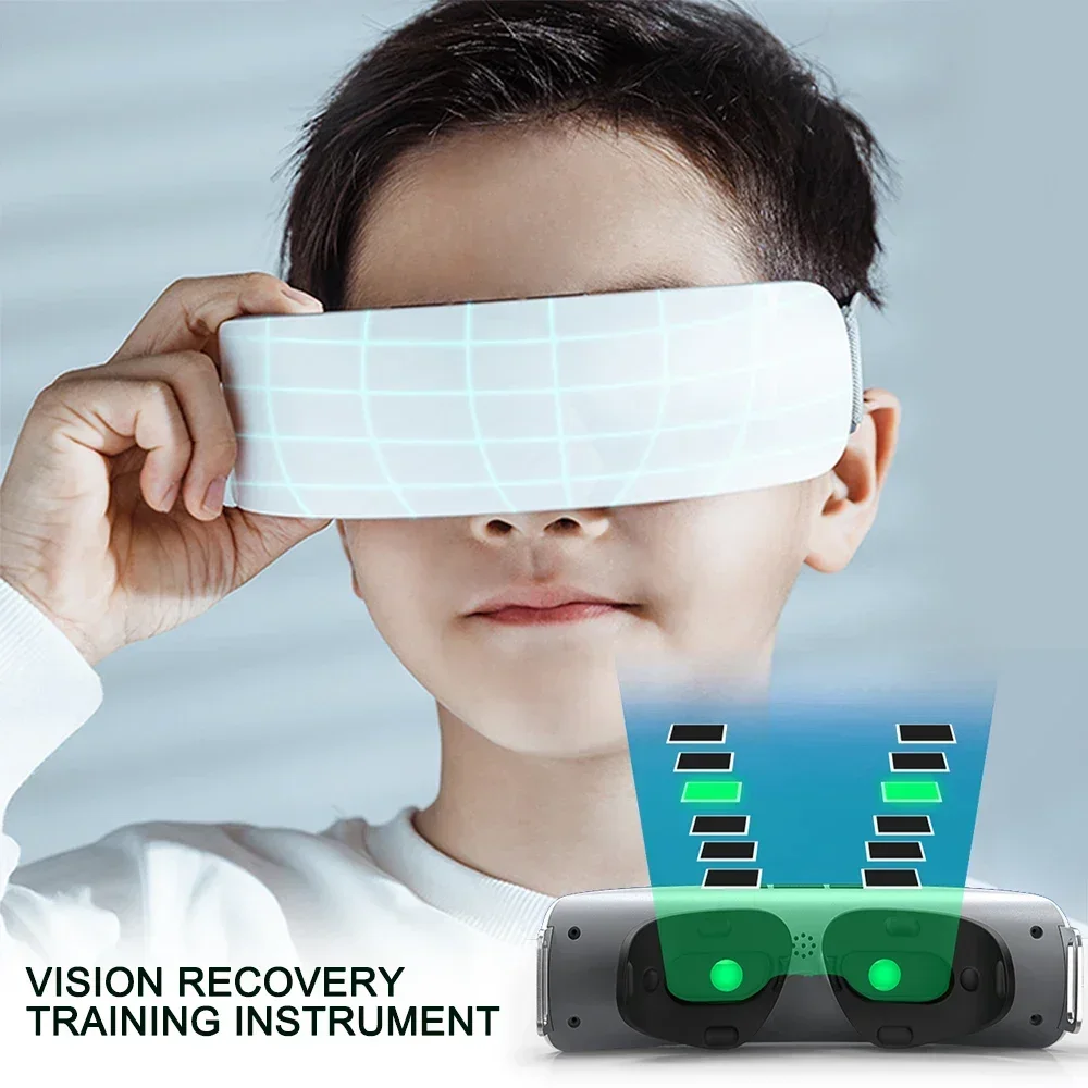 Masajeador ocular inteligente con luz verde Ems, instrumento de entrenamiento de recuperación de visión, protección ocular de acupresión,