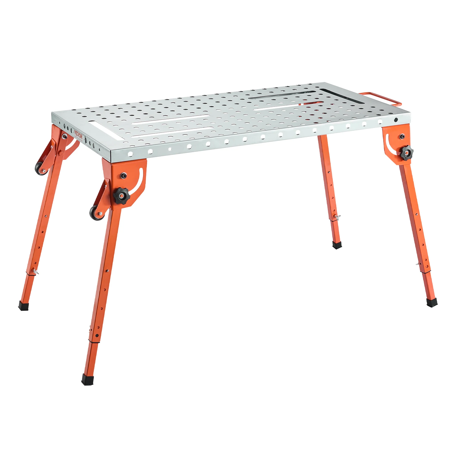 SucceBuy 500LBS Foldable Welding Table Welding Workbench with 4-Level Adjustable Height Carbon Steel Work Bench for Repair
