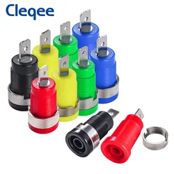 Cleqee P3007 10pcs/set 5 Color 4mm Banana Socket Binding Post Nickel Plated Copper Nut Banana Plug Jack