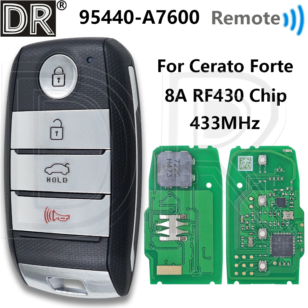 

Отличный чип Great 95440-A7600 8A RF430 433 МГц CQOFN00100 для бесключевого доступа к автомобилю Kia Forte 2016 2017 2018