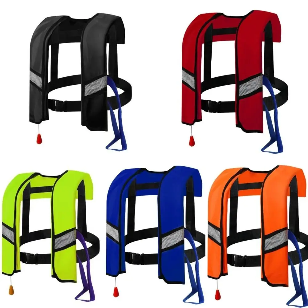 

Adjustable Automatic Inflatable Life Jacket Safety Whistle with Reflective Strips Buoyancy Vest High Buoyancy
