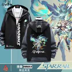 Firefly Long Sleeve Jacket Honkai Star Rail Game Unisex Coat Hoodie Zipper Cool Hooded Sweatshirt Top Cosplay Costume Clothes