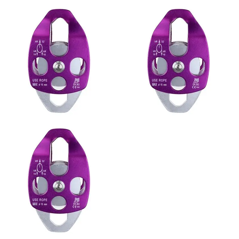 【offre-flash】-3x-double-poulie-pour-systeme-de-transport-escalade-sauvetage-trainage-escalade-double-poulie-leve-linge-accessoire-d'escalade-en-plein-air