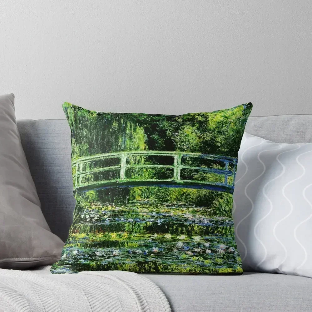 Claude Monet The Japanese Footbridge - Les Nympheas Blancs Throw Pillow Bed pillowcases autumn decoration pillow