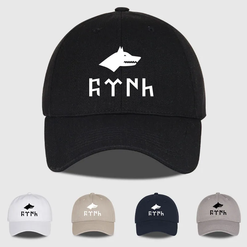 

Fashionable Wolf Head Nordic Rune Soft-Top Baseball Cap Daily Commute & Outdoor Hiking Viking Culture Enthusiast Gift