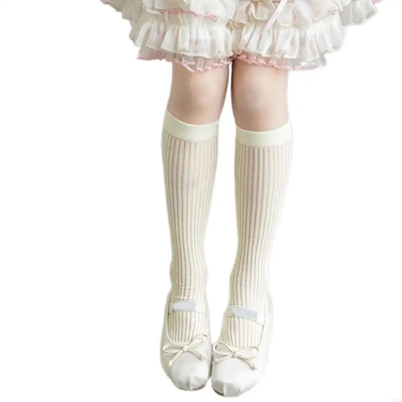 J2HD 1 Pair Child's Socks Stackable Long Tube Hosiery Fashionable Middle Tube Socks for Teenager Girls Student Color